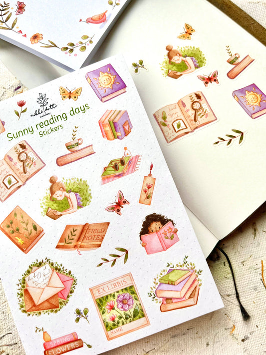 Folha de Autocolantes Sunny Reading Days 