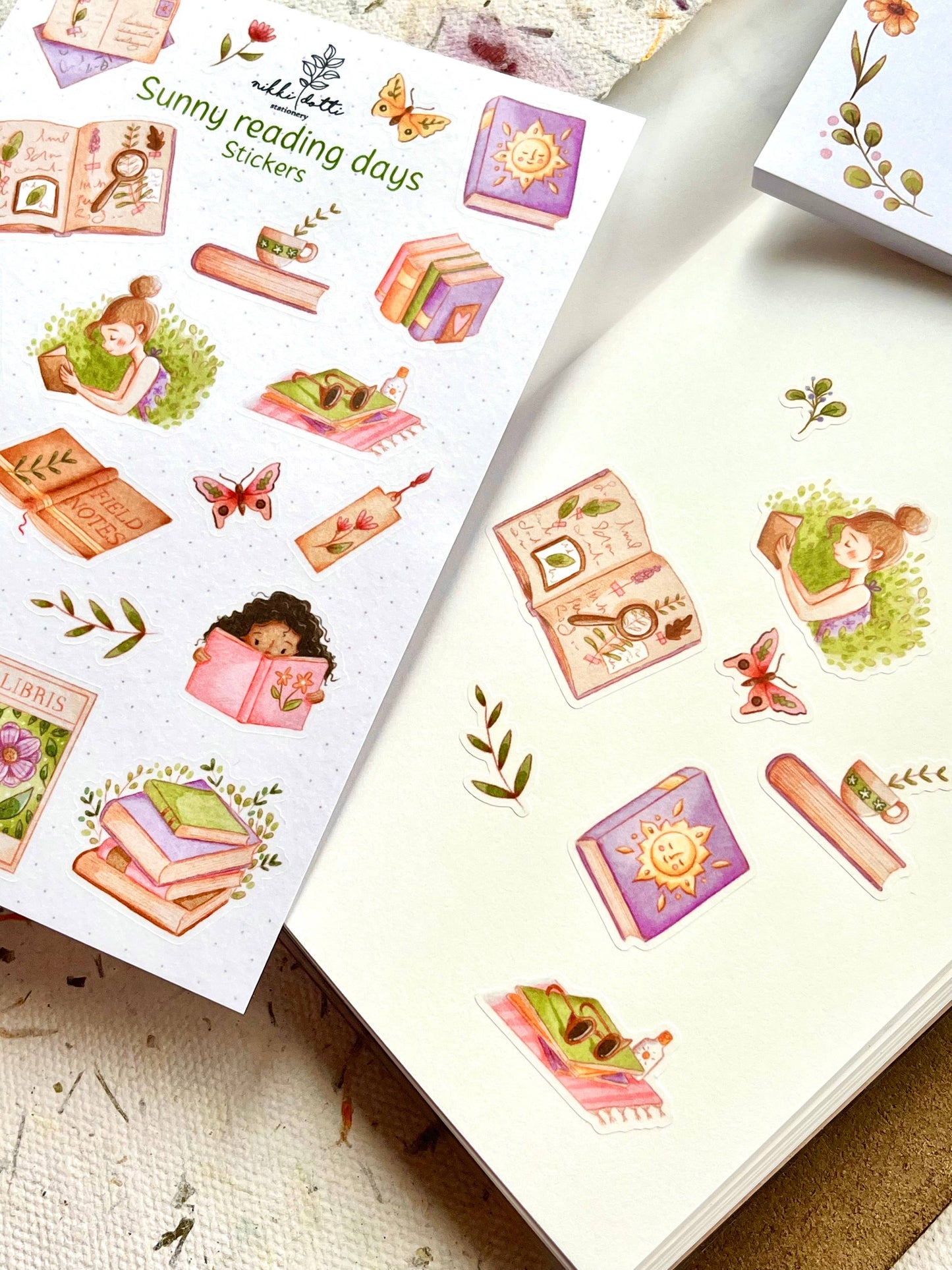 Folha de Autocolantes Sunny Reading Days 